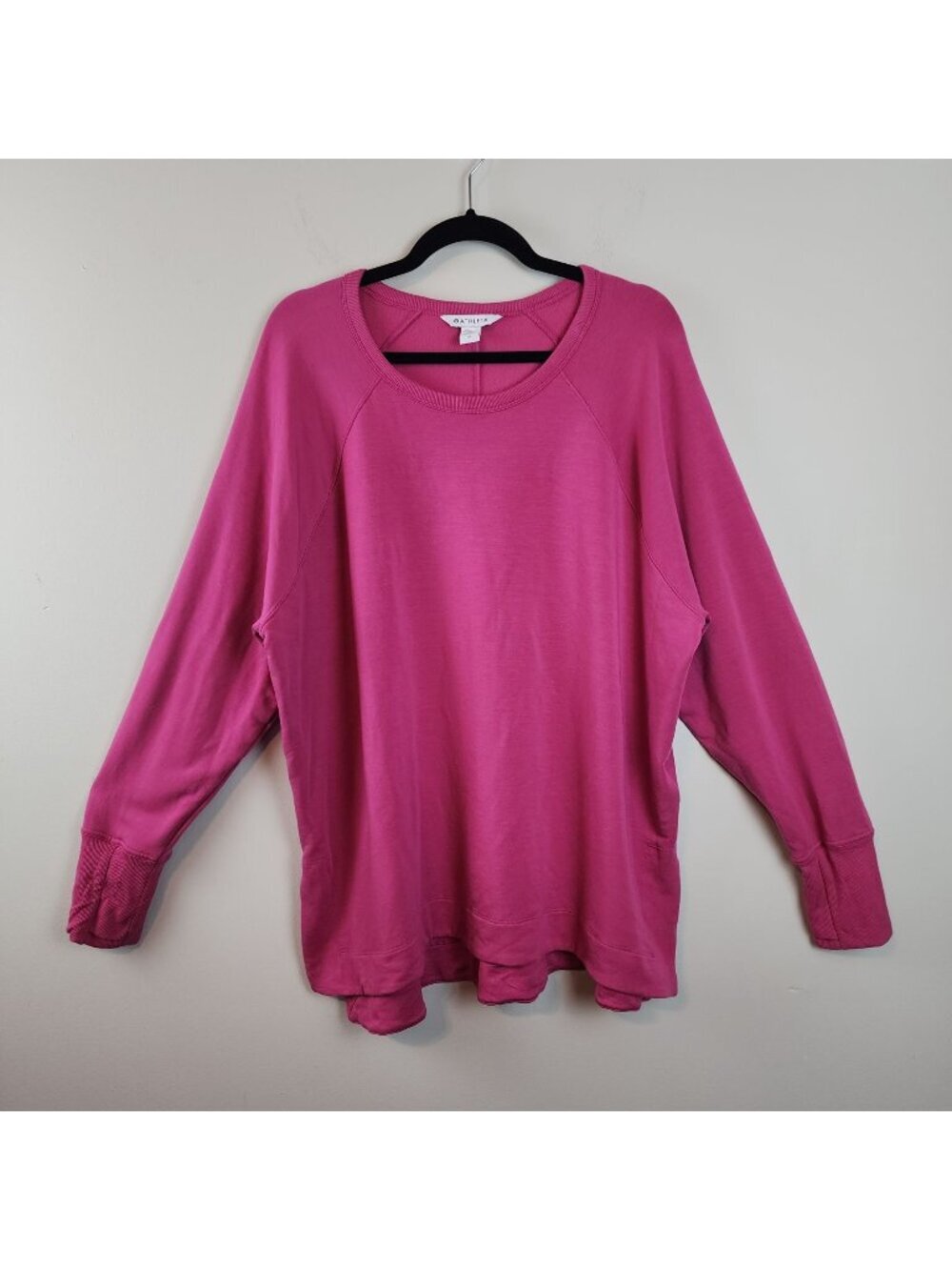 Athleta Hot Pink Long Sleeve Relaxed Fit Sweatshirt 1X women